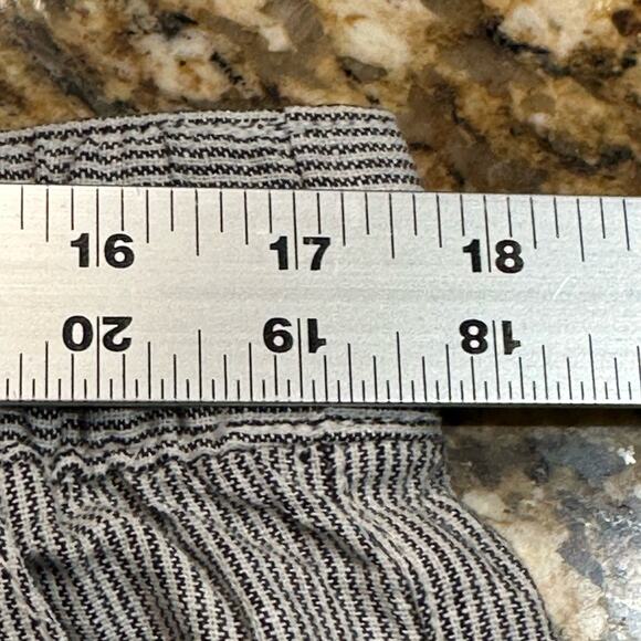 The GAP Women’s Large Striped Linen Viscose Wide Leg Elastic Waist Pants - Picture 5 of 8